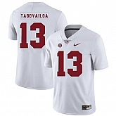 Alabama Crimson Tide 13 Tua Tagovailoa White Nike College Football Jersey Dzhi,baseball caps,new era cap wholesale,wholesale hats
